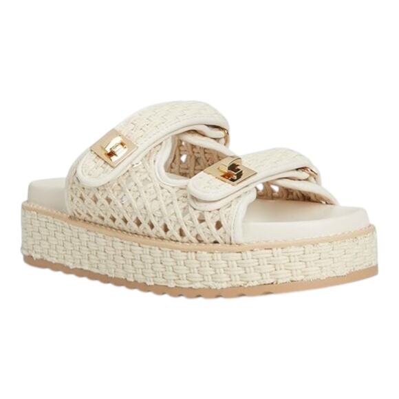 Steve Madden Shoes - Steve Madden Women's Bigschmona Platform Buckle Slide Sandals Bone Size 7 1/2